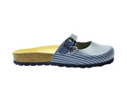 Sanosan Womens Florencia Stripe Leather Sandals (Blue) - BS4299