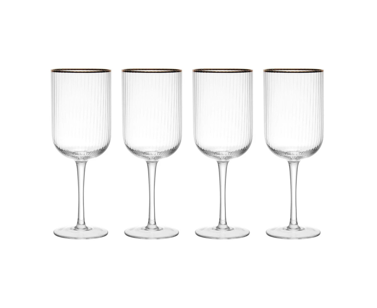 Set of 4 Mikasa 400mL Sorrento Crystal White Wine Glasses