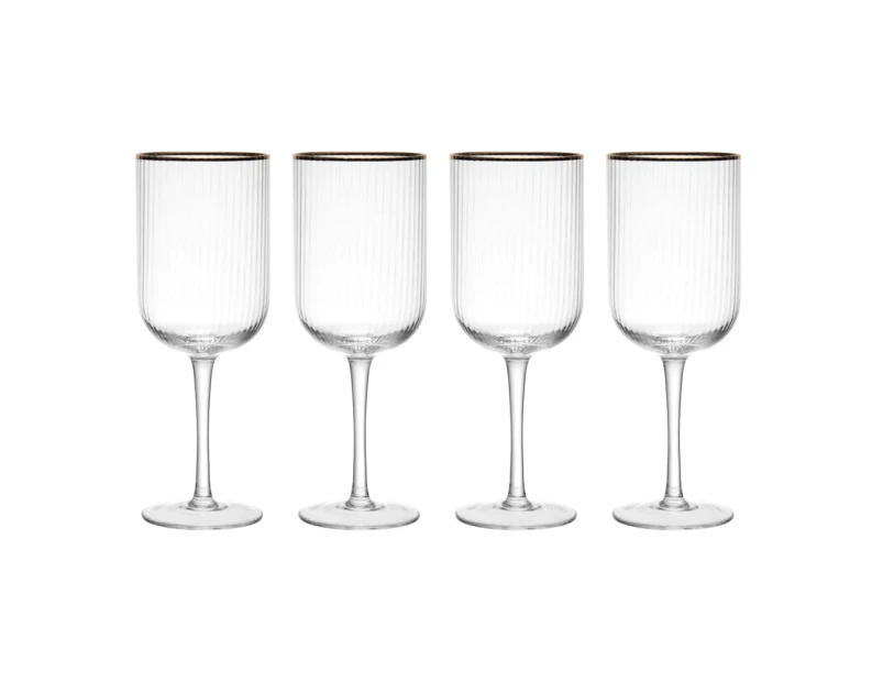 Set of 4 Mikasa 400mL Sorrento Crystal White Wine Glasses