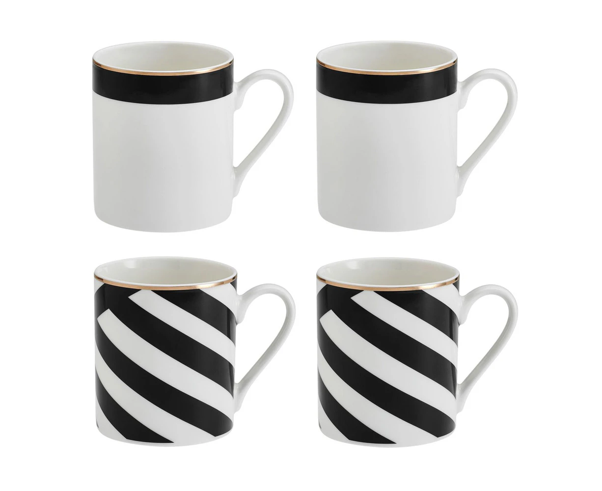 Set of 4 Mikasa 380mL Luxe Deco Mugs