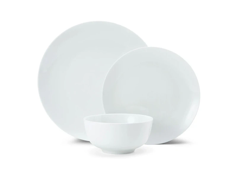 12pc Mikasa Chalk Kitchen Porcelain Dinner Tableware Dining Set, White