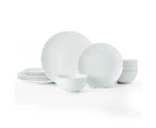 12pc Mikasa Chalk Kitchen Porcelain Dinner Tableware Dining Set, White