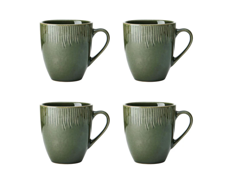 Set of 4 Mikasa 420mL Jardin Mugs - Green