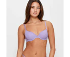 Embroidered T-Shirt Bra - Lily Loves - Purple