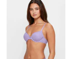 Embroidered T-Shirt Bra - Lily Loves - Purple