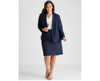 AUTOGRAPH - Plus Size - Womens Skirts - Midi - Winter - Blue - Straight - Work - Navy - Fitted - Two Way Stretch - Knee Length - Fashion - Clothes - Blue