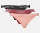 Calvin Klein Women's The Ultimate Comfort Bamboo Bikini Briefs 3-Pack - Grey/Peach/Raspberry Bliss
