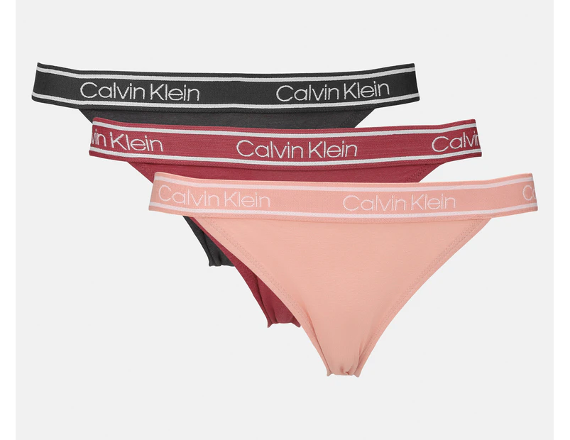 Calvin Klein Women's The Ultimate Comfort Bamboo Bikini Briefs 3-Pack - Grey/Peach/Raspberry Bliss