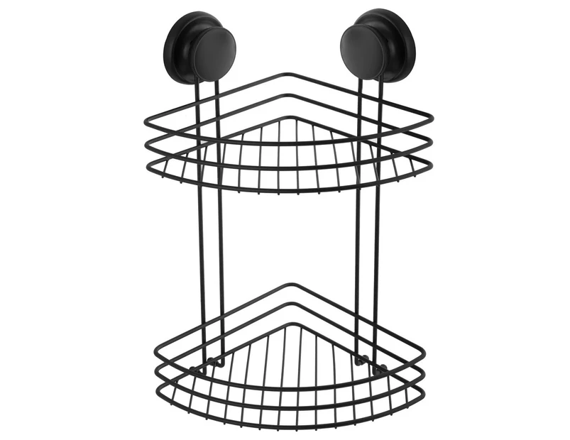 6 x WIRE TWO TIER SHOWER CORNER CADDY 25x19x38.5cm Strong Suction Cup Bathroom