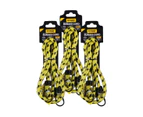 Handy Hardware 6PCE Bungee Cords Secure Strong Hooks Heavy Duty Design 125cm - Black and Yellow