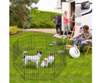 Advwin 24" Pet Playpen Dog Fence 8 Panel Foldable Exercise Pen Indoor Outdoor (61x61x8cm)