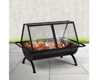 Grillz Fire Pit BBQ Grill Outdoor Fireplace Steel