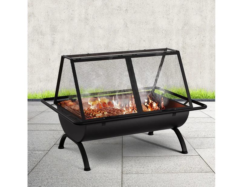 Grillz Fire Pit BBQ Grill Outdoor Fireplace Steel