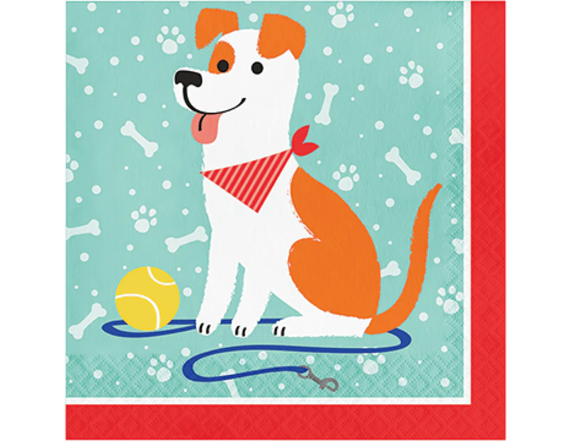 Dog Party Lunch Napkins 16 Pack