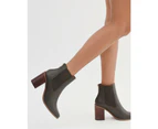 Jo Mercer Women's Lover High Ankle Boots Leather - Dark Green