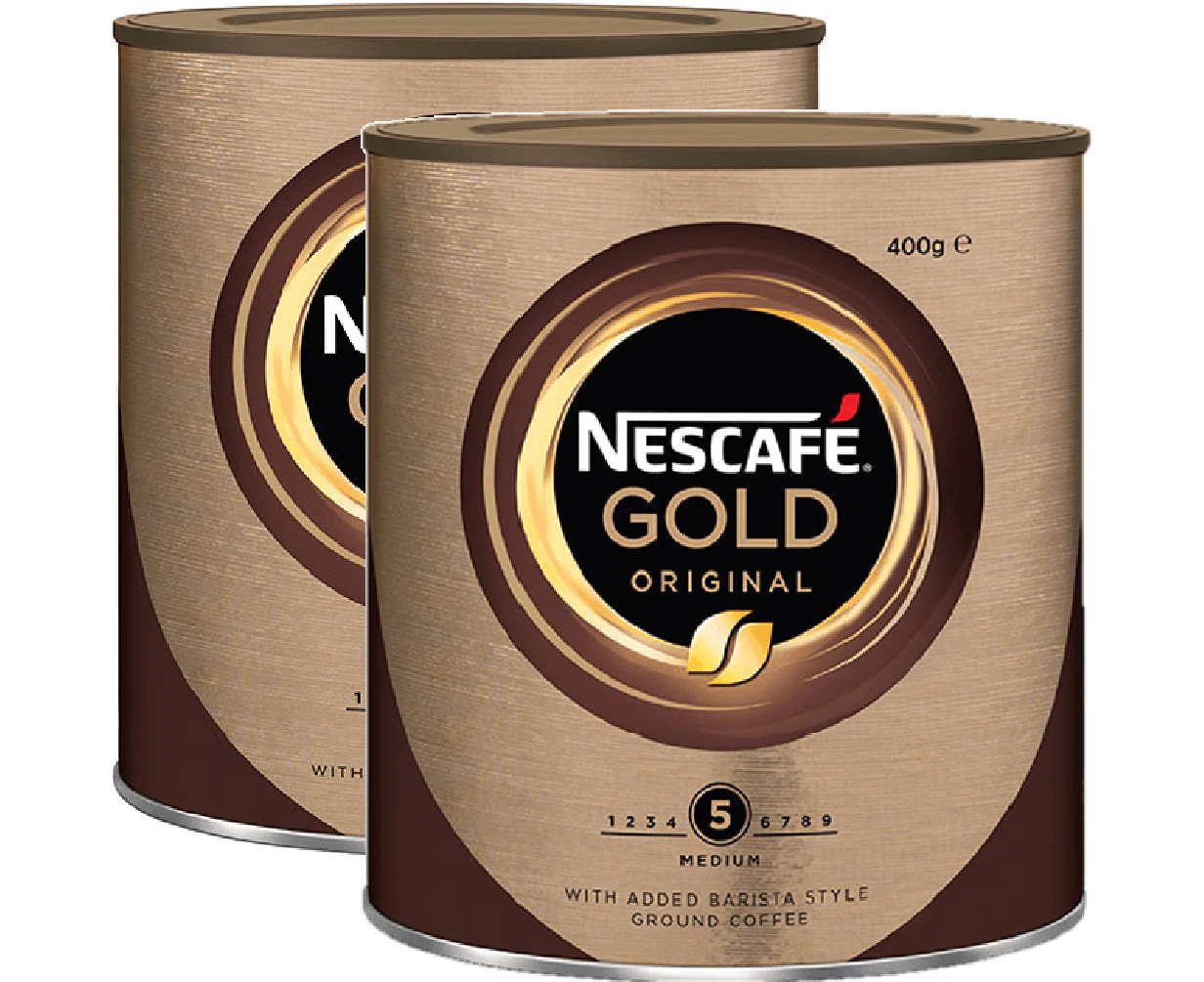 2 Pack Nescafe Gold Instant Medium Roast Coffee Original 400g Can