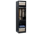 vidaXL Wardrobe High Gloss Black 50x50x200 cm Engineered Wood