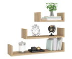 vidaXL Wall Display Shelf 3 pcs Sonoma Oak Engineered Wood