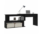 vidaXL Corner Desk Black 200x50x76 cm Engineered Wood