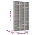 vidaXL CD Cabinet Concrete Grey 102x16x177.5 cm Engineered Wood