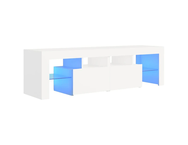 vidaXL TV Cabinet with LED Lights White 140x36.5x40 cm