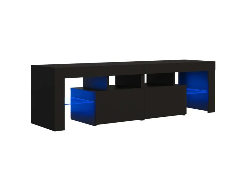 vidaXL TV Cabinet with LED Lights Black 140x36.5x40 cm