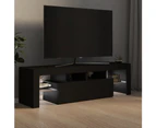 vidaXL TV Cabinet with LED Lights Black 140x36.5x40 cm