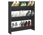 vidaXL Wall Shoe Cabinet Grey 80x18x90 cm Engineered Wood