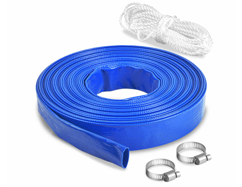 TOPEX 25mm 1" X 25m  Submersible water Pump PVC Layflat Hose Kit