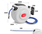TOPEX 20m Air Hose Reel with Quick Fitting Wall Mounted Auto Rewind Any Position Stop