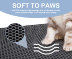 truepal Double-Layer Cat Litter Mat 65 x 45cm Waterproof Trapper Foldable Pad Pet Rug (Black)