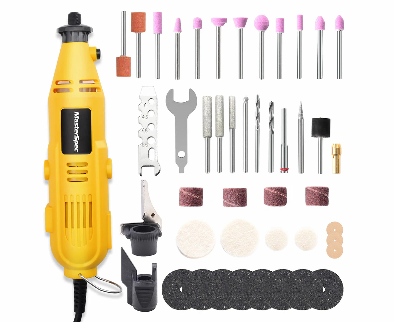 MasterSpec Rotary Tool Kit Grinder Polisher Knife Chainsaw Sharpener Multi Acces