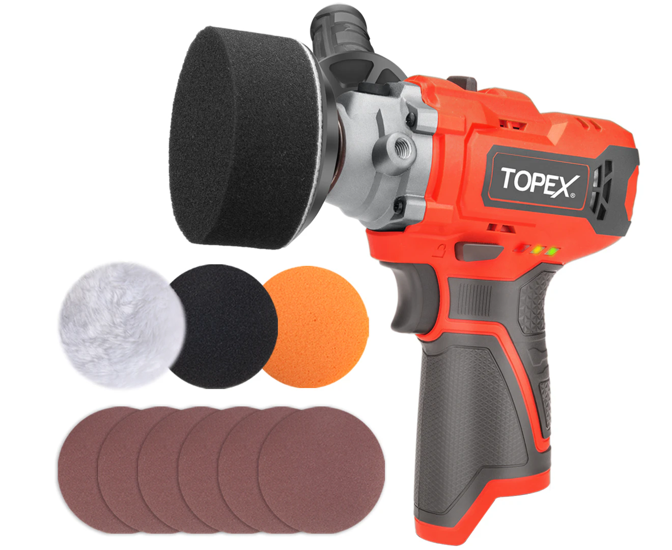 TOPEX 12V Cordless Polisher 3" Mini Car Detailing Buffer & Sander Skin Only without Battery