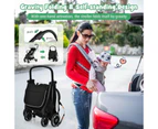 Giantex Folding Infant Stoller Portable Baby Stroller w/ Adjustable Canopy Self-Standing Gravity Folding Design Grey