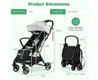 Giantex Folding Infant Stoller Portable Baby Stroller w/ Adjustable Canopy Self-Standing Gravity Folding Design Grey
