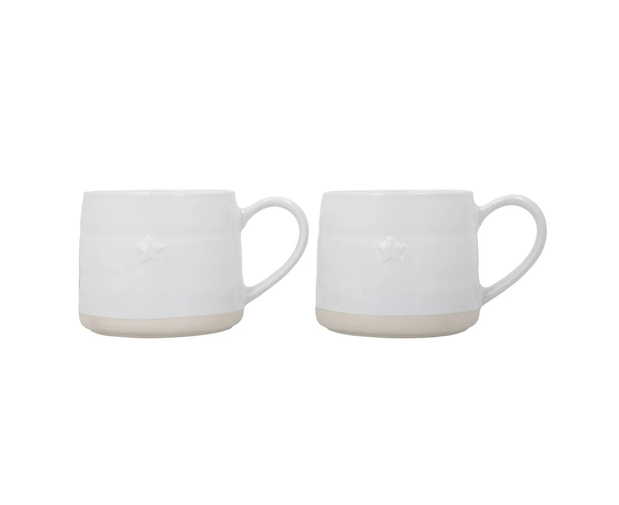 Set of 2 Mikasa 380mL Farmhouse Star Coffee Mugs