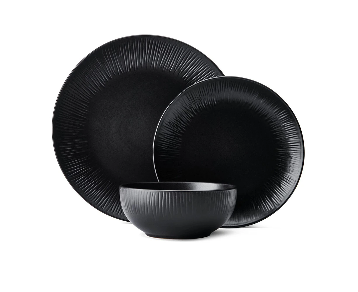 Mikasa 12-Piece Jardin Midnight Dinner Set - Black