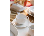 4pc Mikasa Chalk Tableware Dining Porcelain Tea Cups and Saucers, 220ml, White
