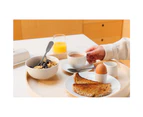 4pc Mikasa Chalk Kitchen Porcelain Cereal Bowl Tableware Dining Set, 14cm, White