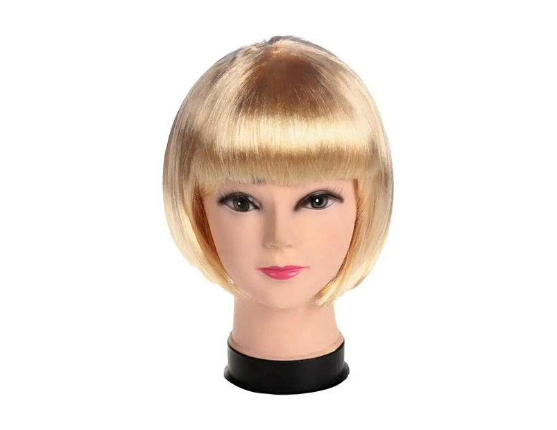 Natural Appearance Wig Vibrant Short Straight Wig for Women with Bangs Heat Resistant Synthetic Hair for Costume Parties Girls - Light Blond