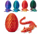 Easter Basket Stuffers, 3D Printed Dragon Surprise Egg Toy, Executive Dragon Fidget Toys Decorative Easter Egg Fillers- Red