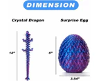 Easter Basket Stuffers, 3D Printed Dragon Surprise Egg Toy, Executive Dragon Fidget Toys Decorative Easter Egg Fillers- Red