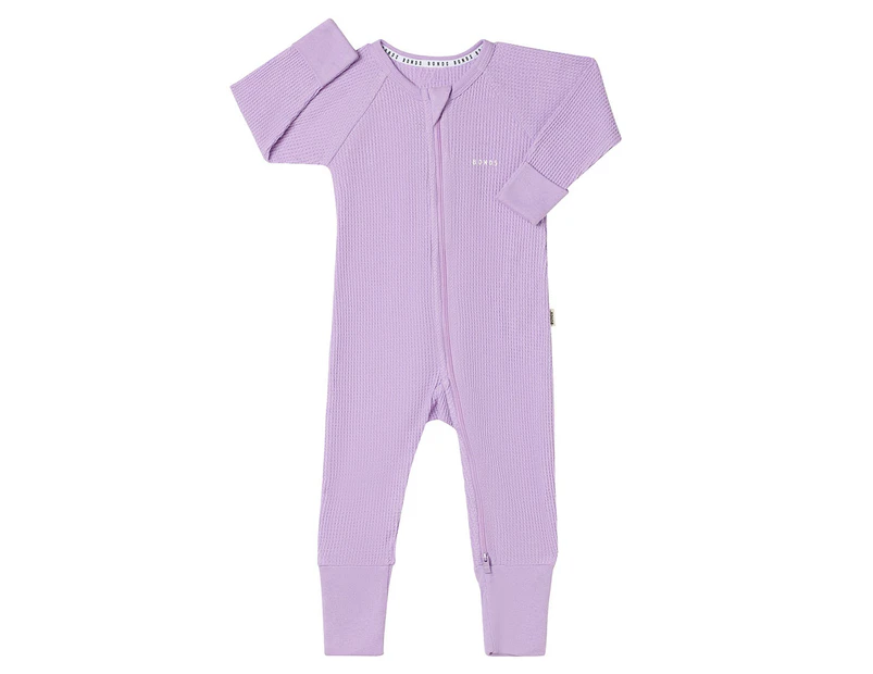 Bonds Baby Waffle Zippy Wondersuit - Cotton Purple Pansy