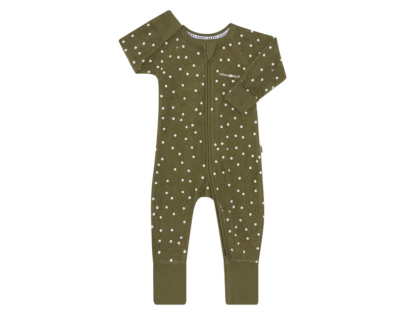 Bonds Baby Poodlette Zip Wondersuit - Ditsy Dots/Hiker Green