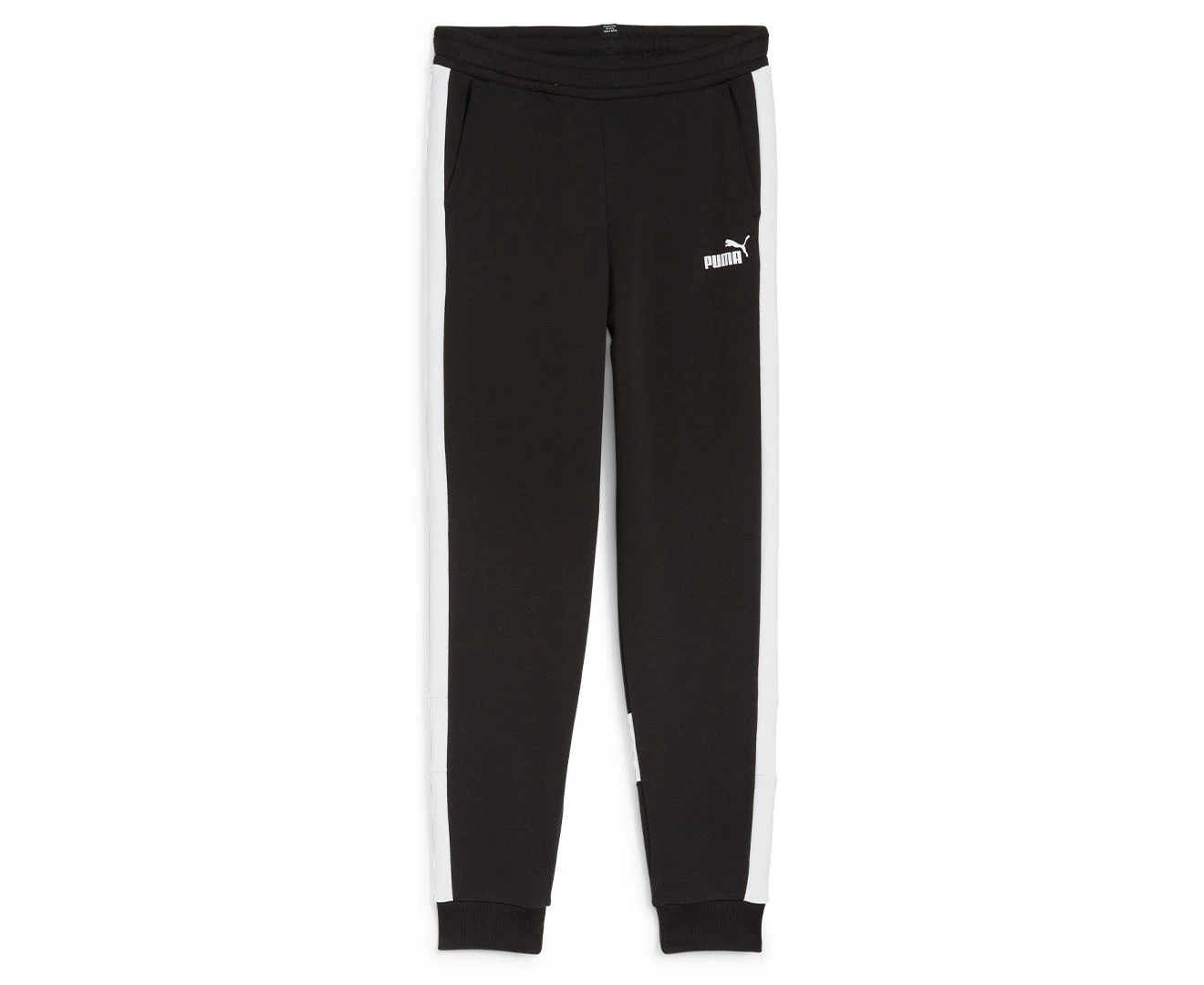 Puma Youth Boys' Essentials Block Trackpants / Tracksuit Pants - Black/White