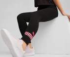 Puma Youth Girls' Essentials Logo Leggings / Tights - Black/Pink