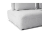 Free Modular Sofa Adjustable Back Linen Upholstery With Ottomans/Light Grey