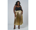 Something 4 Olivia Women's Halle Metallic Pleated Skirt