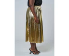 Something 4 Olivia Women's Halle Metallic Pleated Skirt