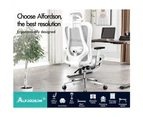 ALFORDSON Ergonomic Office Chair Executive Mesh Seat Gaming Work Computer White and Grey